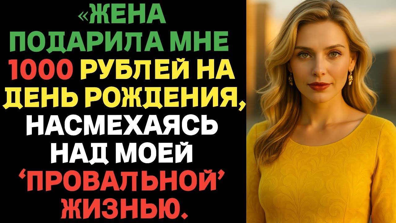 «ЖЕНА ПОДАРИЛА МНЕ 1000 РУБЛЕЙ НА ДЕНЬ РОЖДЕНИЯ, НАСМЕХАЯСЬ НАД МОЕЙ ‘ПРОВАЛЬНОЙ’ ЖИЗНЬЮ.