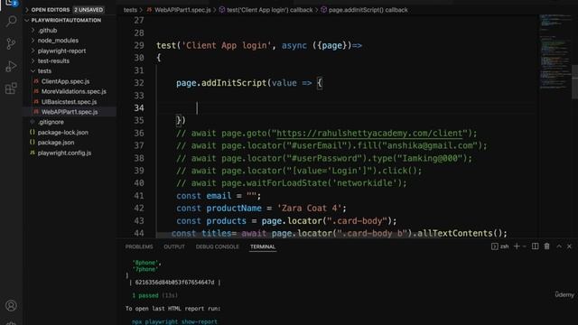 Parsing API response & passing token to browser local storage with Playwright