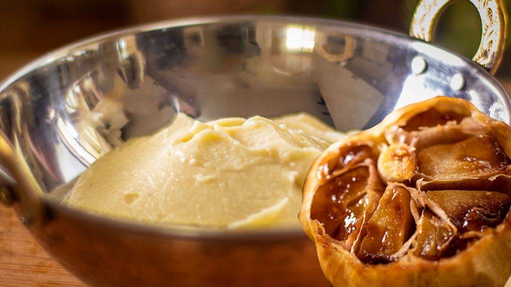 Рецепт картофельного пюре с чесноком запеченным в духовке