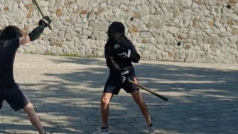 Ножевой и палочный бой, тренировка Потапов Денис, Ванюшин Василий, Ялта, сборы 2025