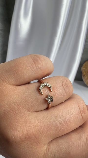 Разъемное кольцо Xuping "Небесная пара" с прозрачным кристаллом Swarovski