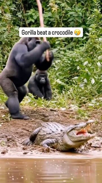 Горилла и крокодил