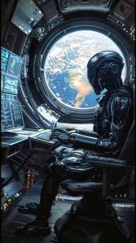 Above Planet Blue #aiartanimation