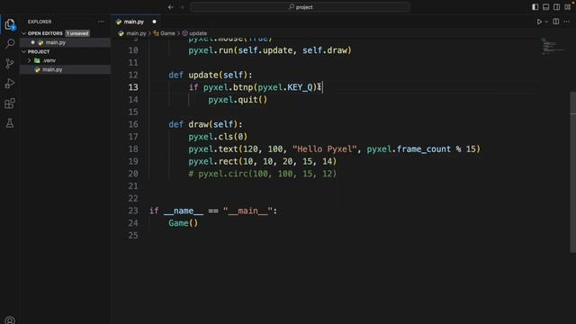 #9 – Библиотека Pyxel для разработки игр