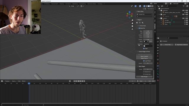 THE EASIEST Ragdoll Physics in Blender!! Wiggle Bones 2 Addon