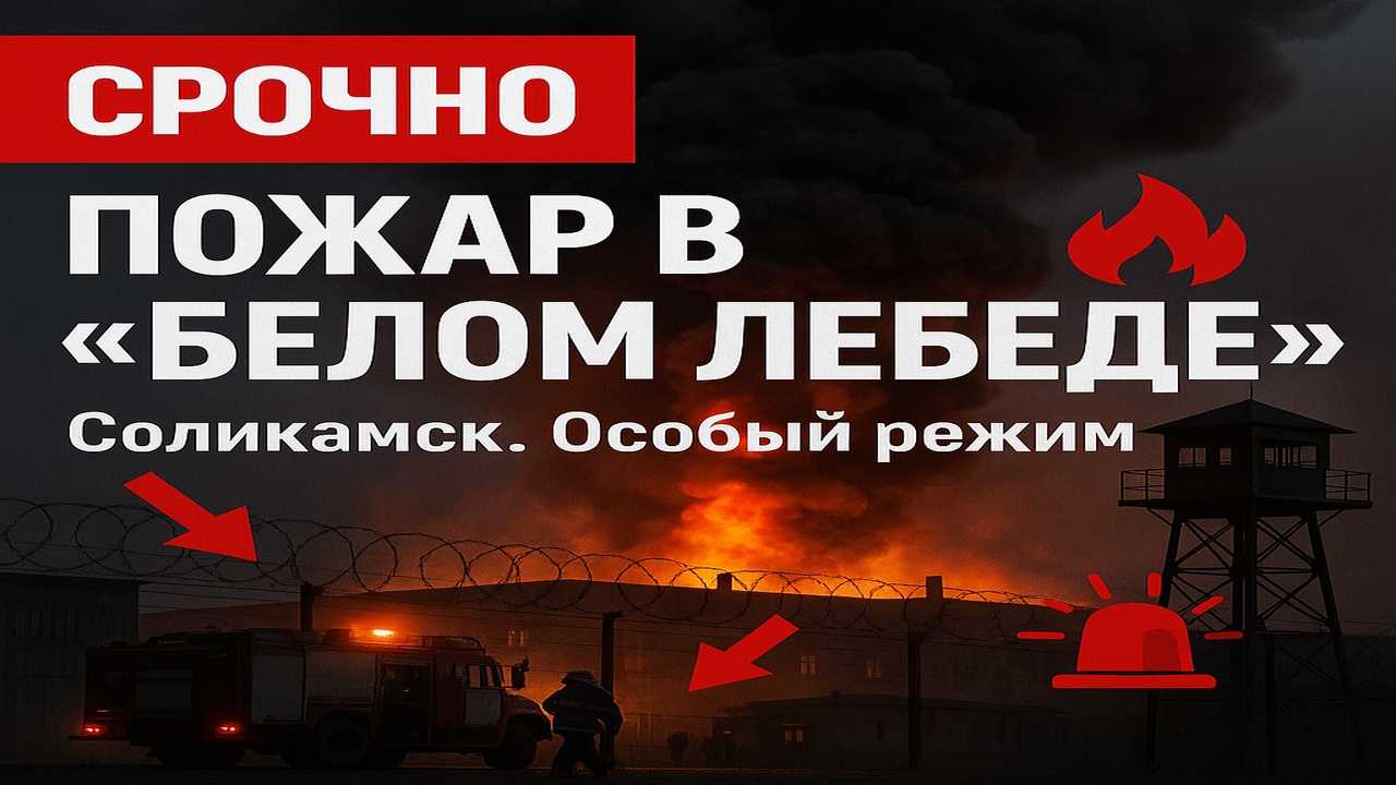 Срочно! В колонии «Белый Лебедь» в Соликамске вспыхнул пожар — что происходит