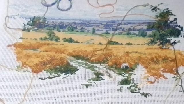 Вышивка крестиком.  Снятие игл с натяжки, продвижение Августа и почему не откладываю бэк на потом!