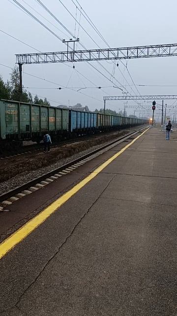 Состав перекрывает поход пассажиров к платформе 2