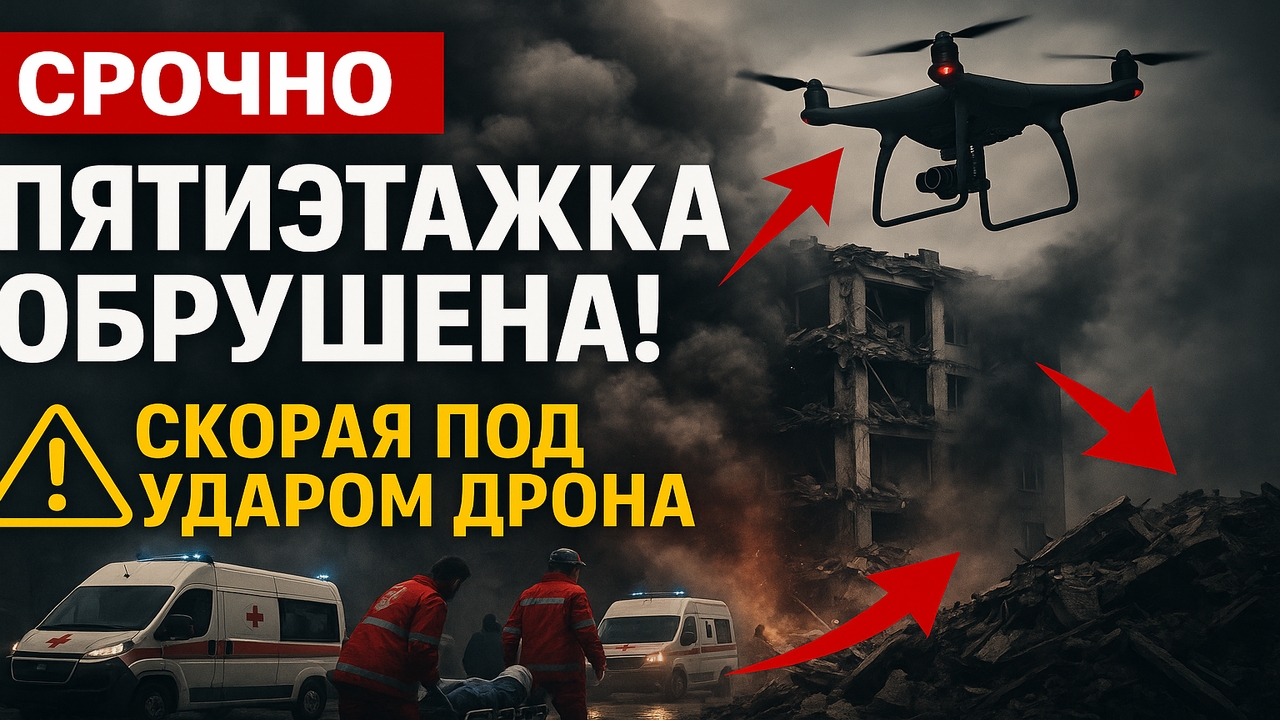 Срочно! ВСУ обрушили пятиэтажку в Алёшках — под завалами люди, скорая под ударом дронов