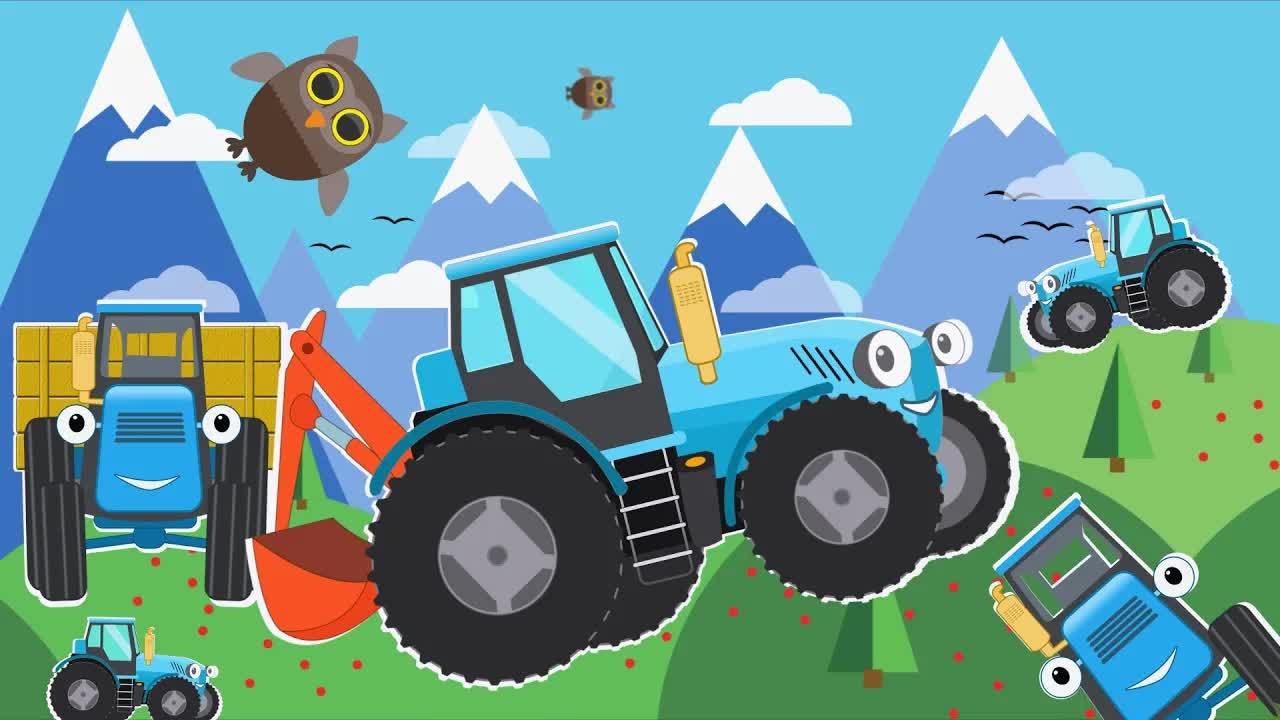 Песенки про синий трактор и машинки. Все песенки подряд для детей. Большой сборник без остановки