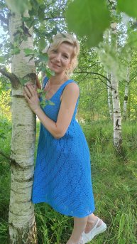 Льняной сарафан крючком "Надежда"