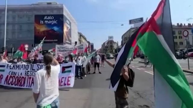 В итальянском Милане прошла запрещенная демонстрация под лозунгом "Остановим сионизм сопротивлением"
