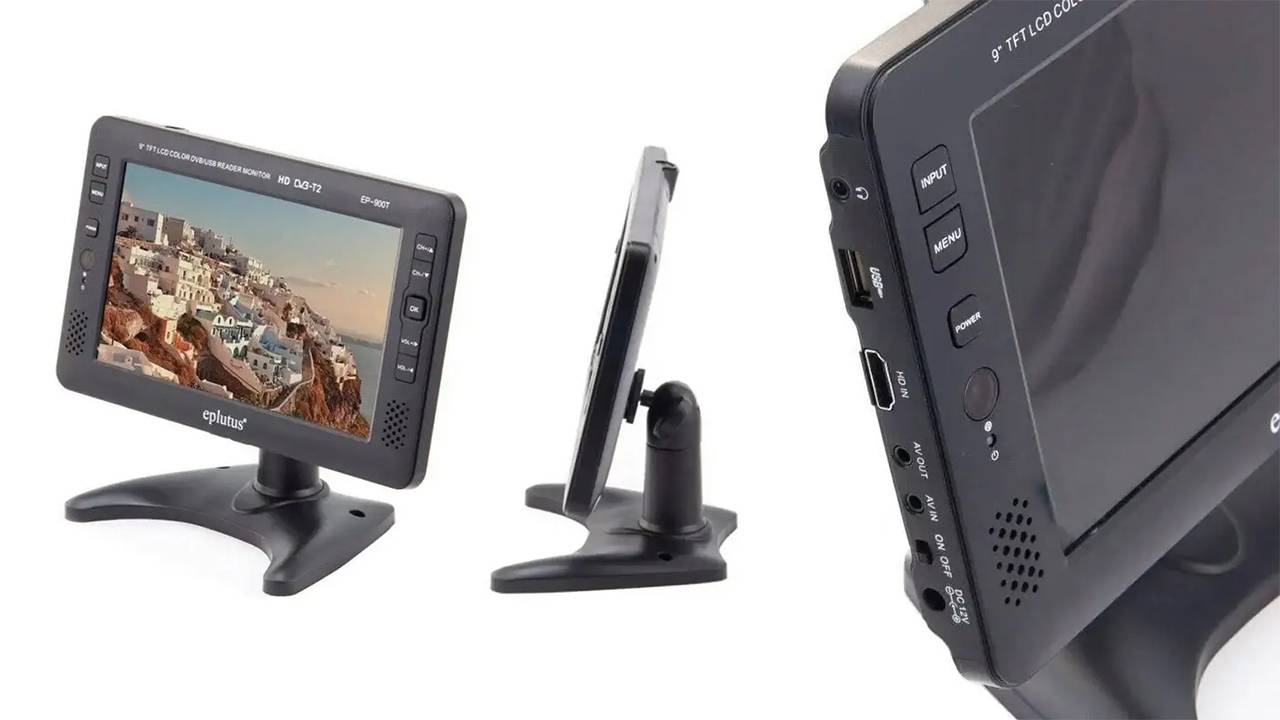 Мини LCD телевизор 9 дюймов на аккумуляторе