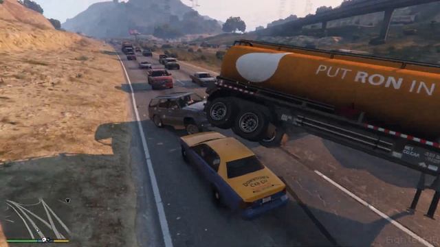 GTA 5 100 Tons Super Taxi Rampage #6 HD Grand Theft Auto 5