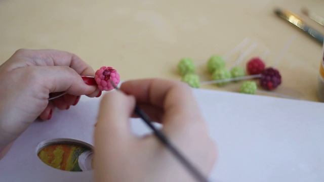 Ежевика рубус. Малина. Лепка из полимерное глины. Часть 1
