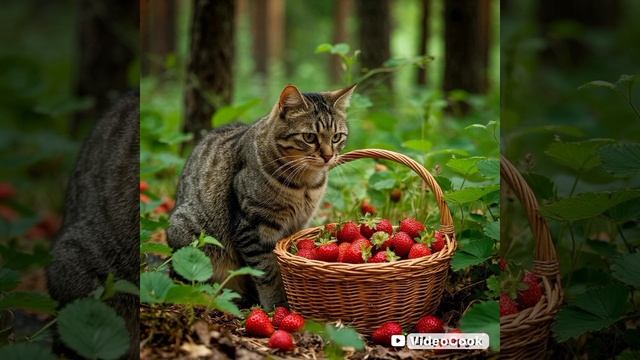 Кот живёт у реки.