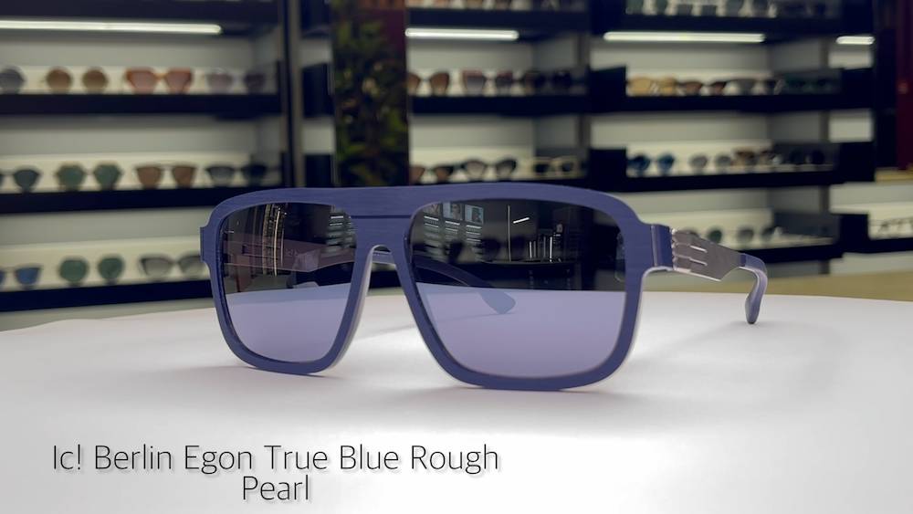 Распаковка Ic! Berlin Egon True Blue Rough Pearl : стильные мужские очки в коробке
