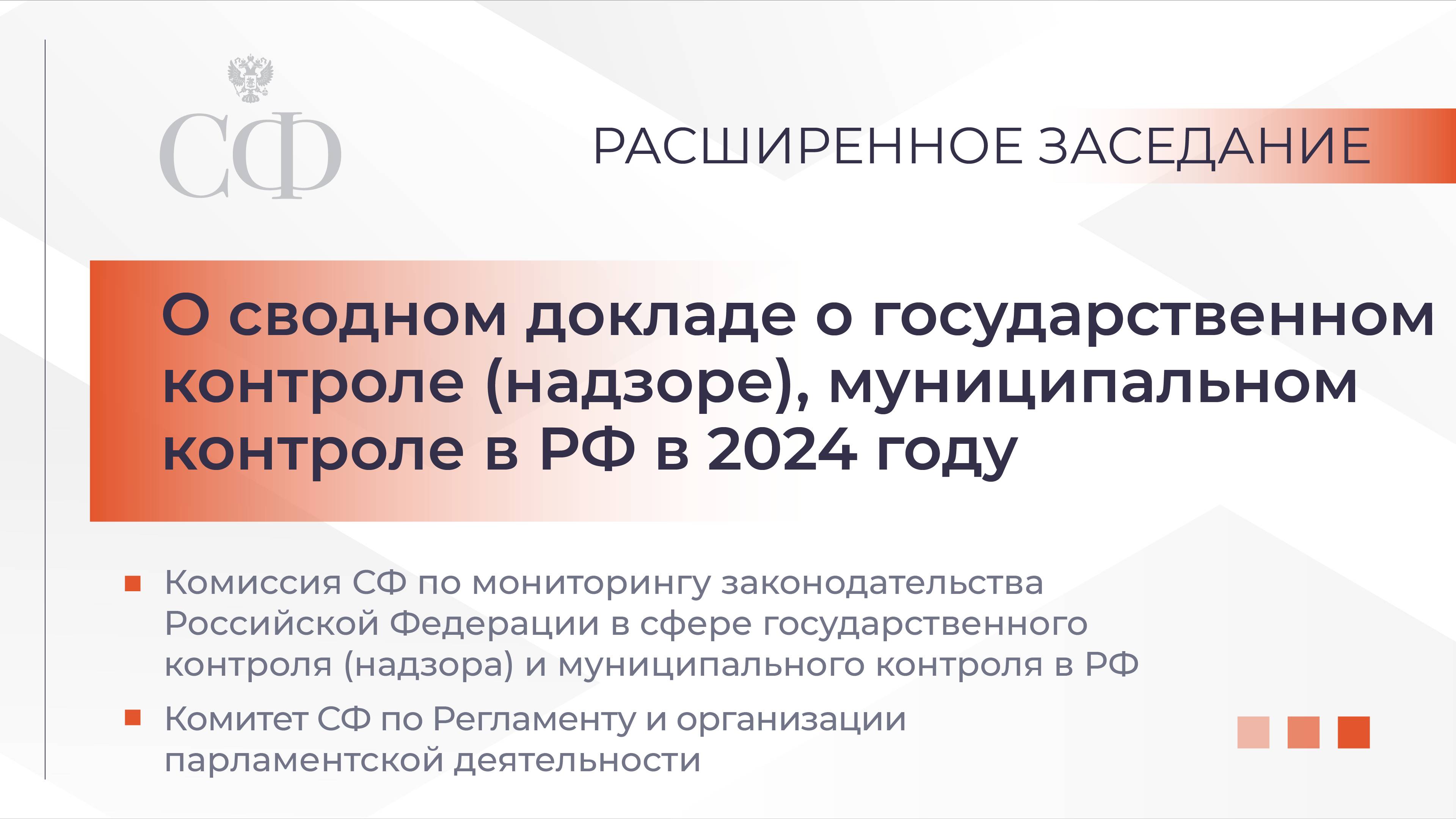 О сводном докладе о государственном контроле (надзоре), муниципальном контроле в РФ в 2024 году