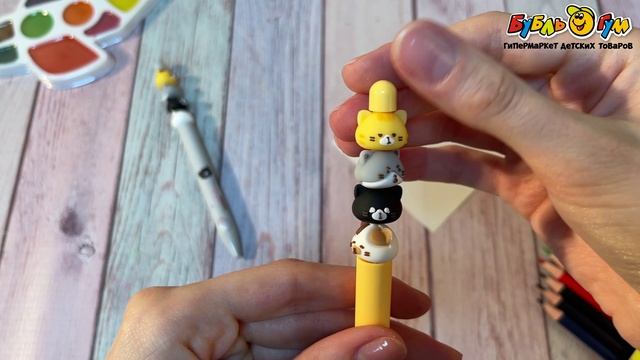 335876 Ручка гелевая Cat Diary с мордочками в ассортименте