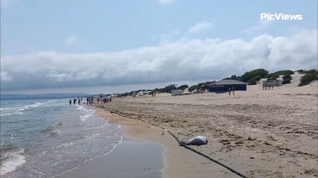 Анапа пляж Витязево сегодня 14 июля 2025. Море, погода в Анапе сейчас. Есть ли мазут на пляжах Анапы