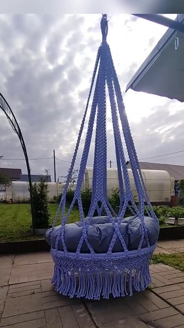 Плетёные качели из гамакового шнура "Капля".