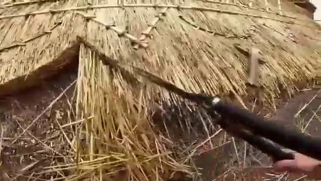 Крутая крыша из саломы