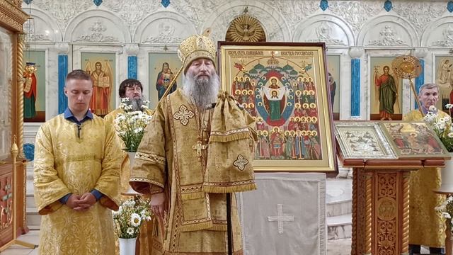 Проповедь владыки Гурия после молебна перед иконой «Собор святых покровителей воинства российского»