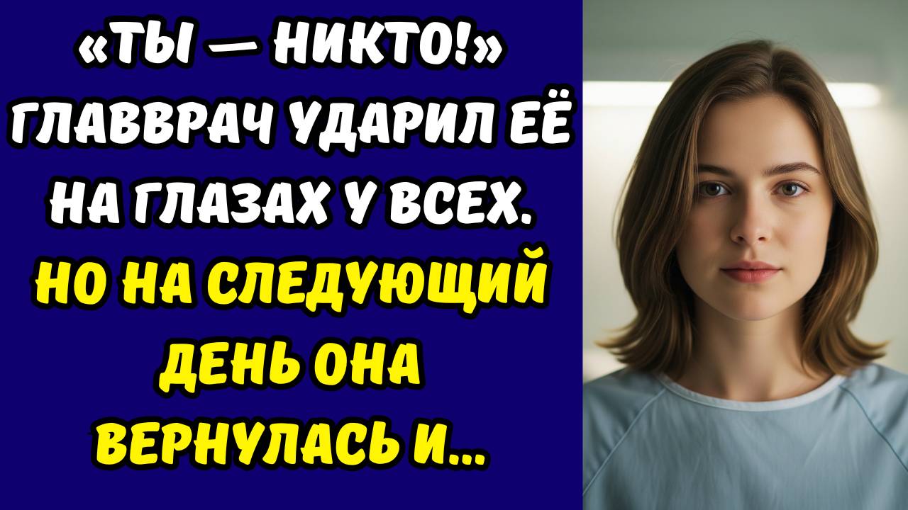 «Ты — никто!» Главврач ударил её на глазах у всех. Но на следующий день она вернулась и...
