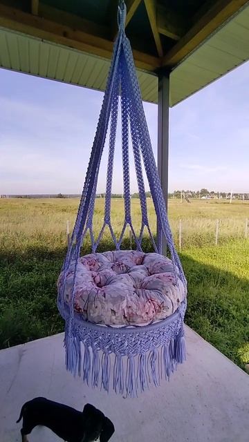 Плетёные качели "Капля" из гамакового шнура легкое, воздушное, подходит для дома и улицы.