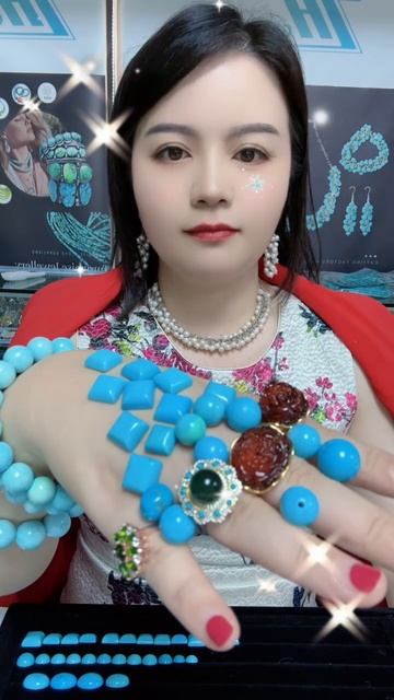 20250713-9 Sleeping Beauty Turquoise Cabochon: Blues Time Chip on Fingertip