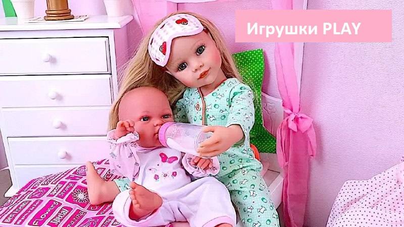 🍿 Кукла СЕСТРЕНКА БЕБИ БОН кормит и одевает малыша для прогулки в парке! Поиграйте в игрушки