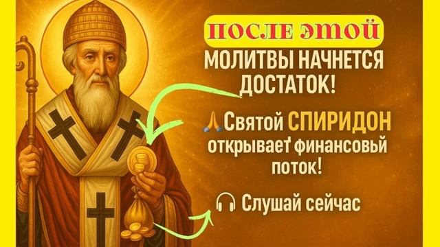 ПОСЛЕ МОЛИТВЫ НАЧНЕТСЯ ДОСТАТОК! Святому Спиридону Тримифунтскому молитва мощная церковная 🙏☦️