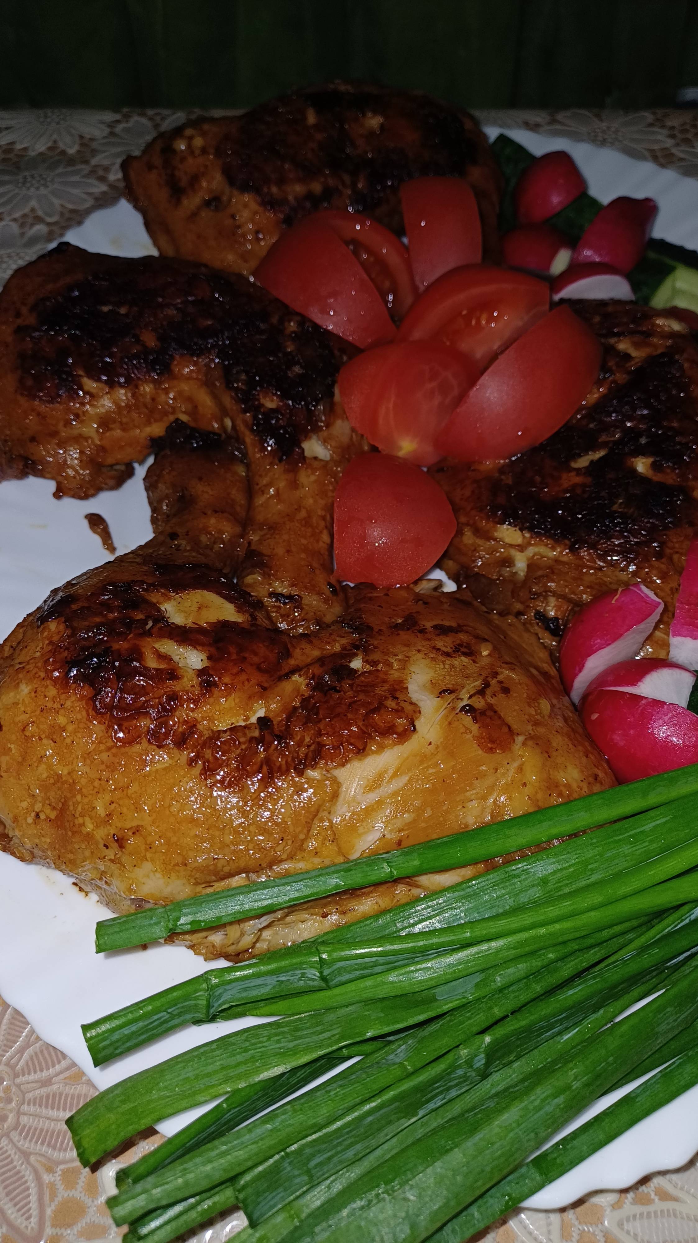 Окорочка вкусные хрустящие.