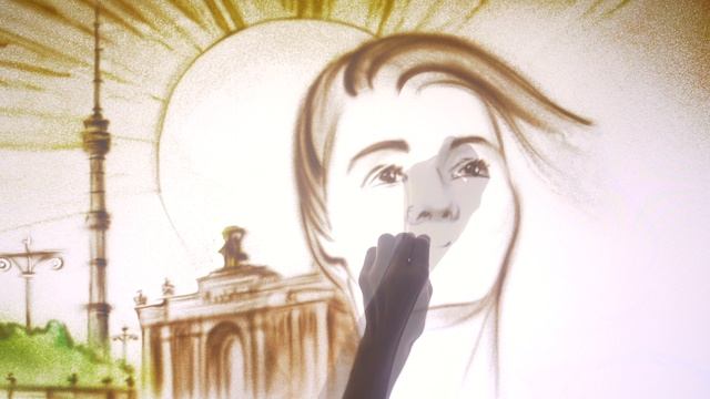 Рабочий и колхозница- ВДНХ -песочная анимация Лилия Чистина
