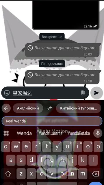 как будет Real Wenda по китайскому языку