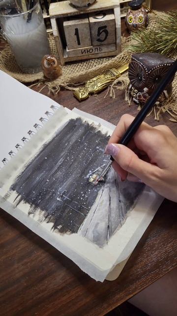 РЖД поезд рисунок  краски