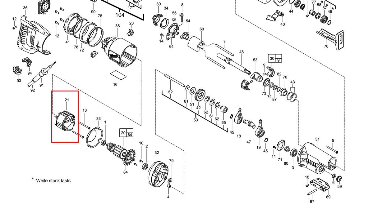 Оригинальный Статор 18341510 для сабельной пилы Milwaukee SSPE 1300 SX / RX / QX