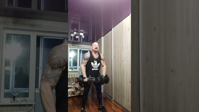 Подъём гантелей 27 кг стоя в стороны на 15 раз💪💪💪