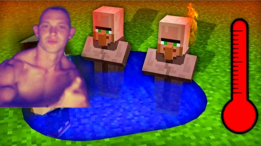 КАК НАМ С ЖИТЕЛЯМИ ПЕРЕЖИТЬ ЖАРУ В МАЙНКРАФТ  Minecraft