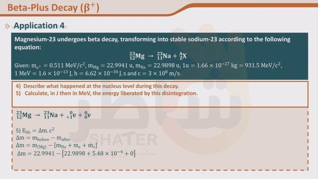 Part 711 Types of Decay Beta Decay (solved application)