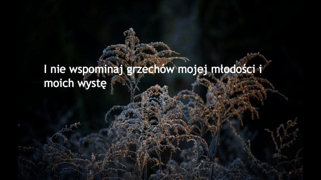 I nie wspominaj grzechów mojej młodości