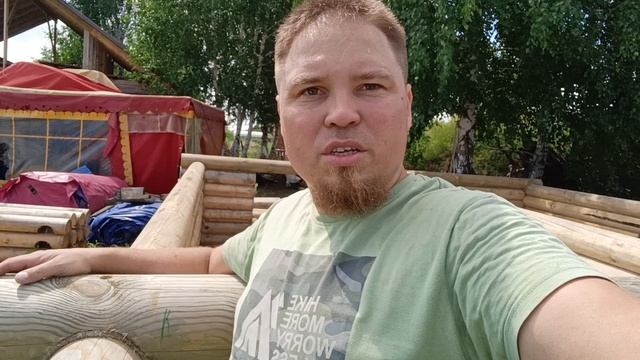 Постройка бани РОДа Труновых. ⚡😊🌞 2.6 Шестой и седьмой венцы готовы.