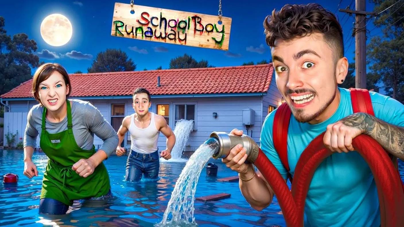 ЗАТОПИЛ ДОМ ЗЛЫХ РОДИТЕЛЕЙ В SCHOOLBOY RUNAWAY В МАЙНКРАФТ! - (EdisonPTS)