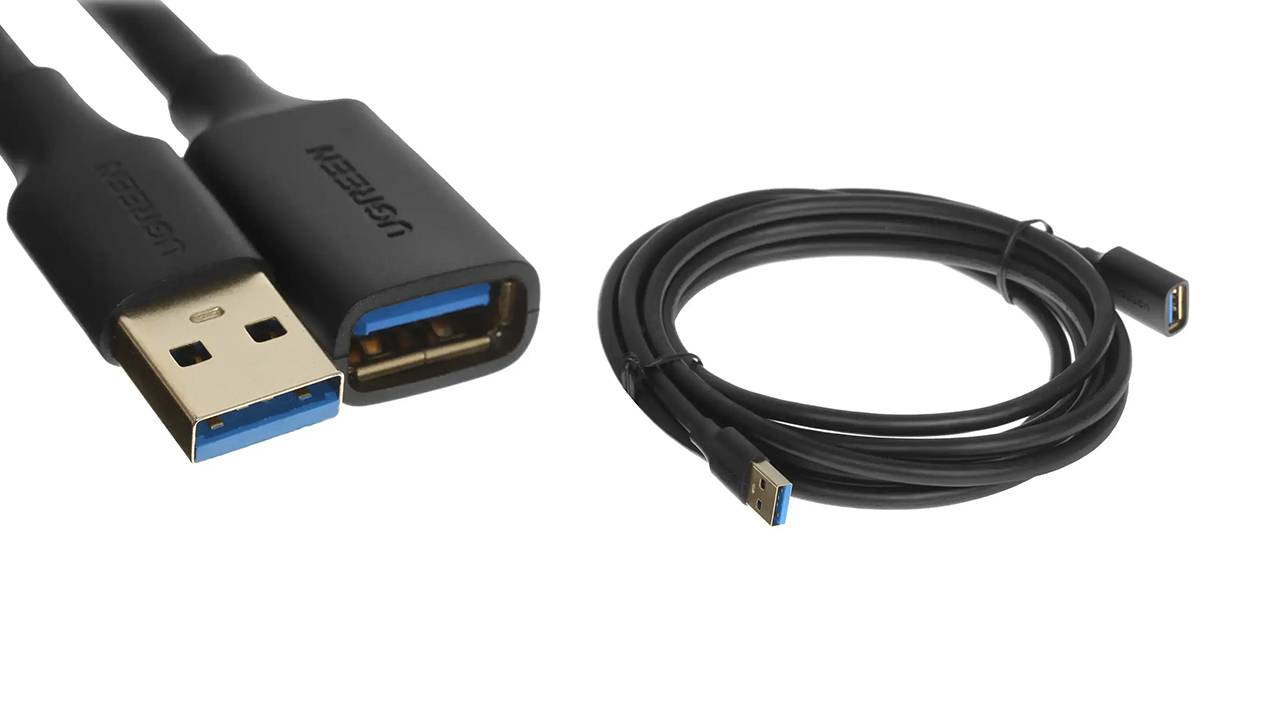 Кабель питания USB Type-A длиной 3 метра (вилка-розетка)