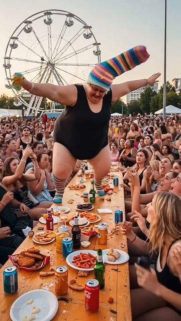 Бабка залезла на стол и сломала