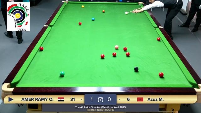 2025 06 29 The All Africa Snooker Men knockout 2025 AMER RAMY OMAR VS Azuz Mohamed