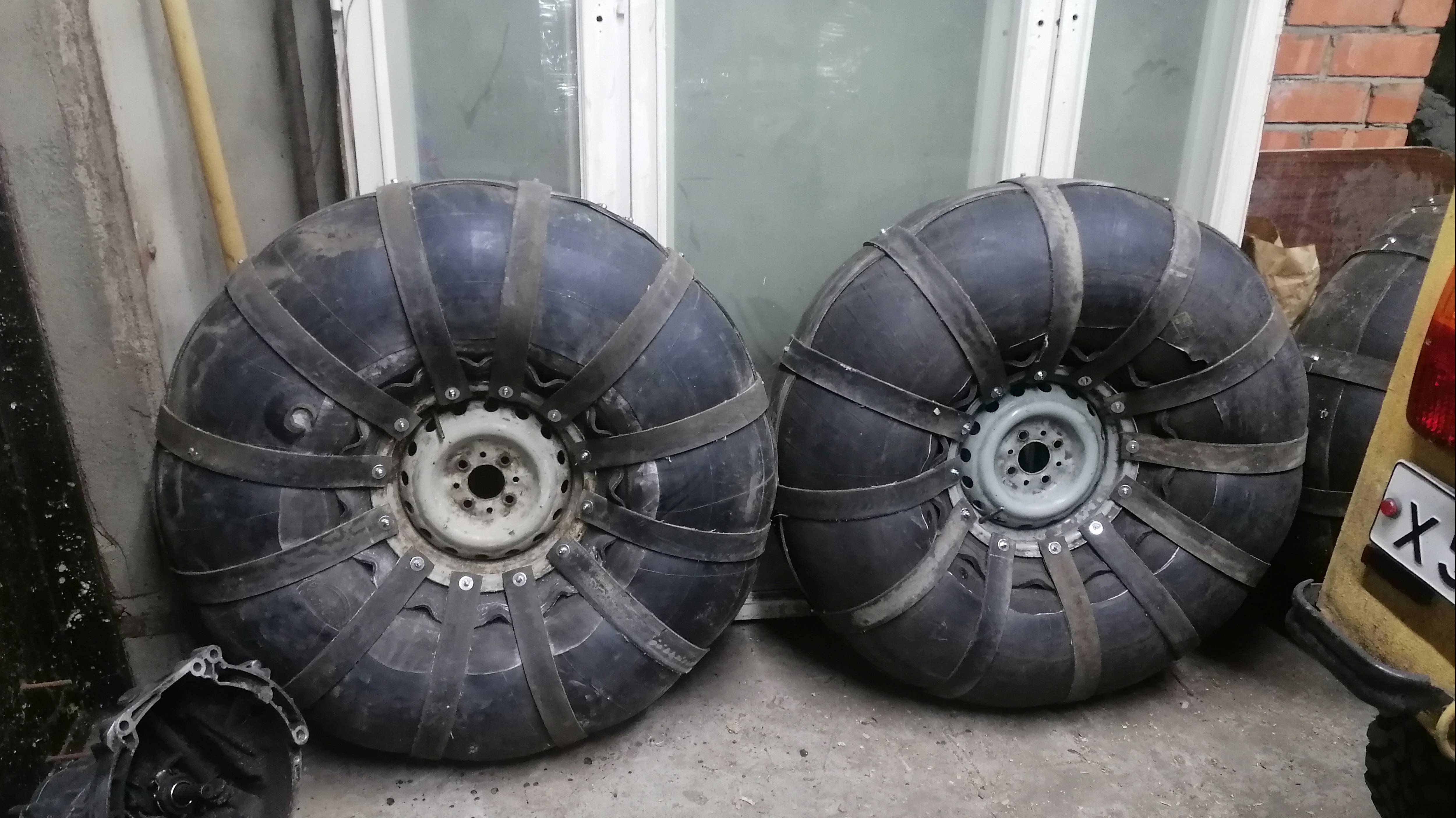 Делаю колёса на снегоболотоход из мотоколяски СЗД часть 3