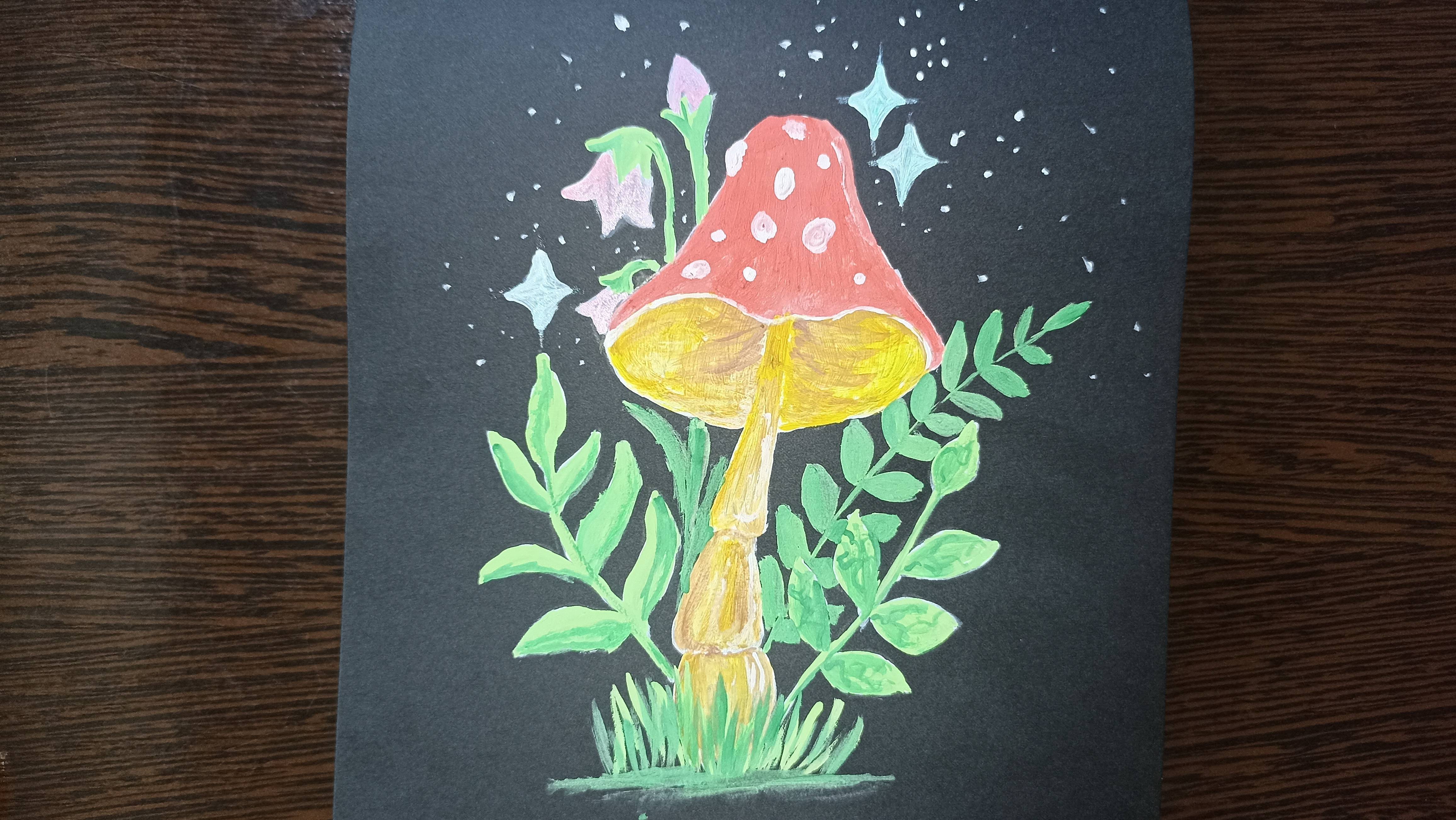 Рисунок гуашью / Гриб