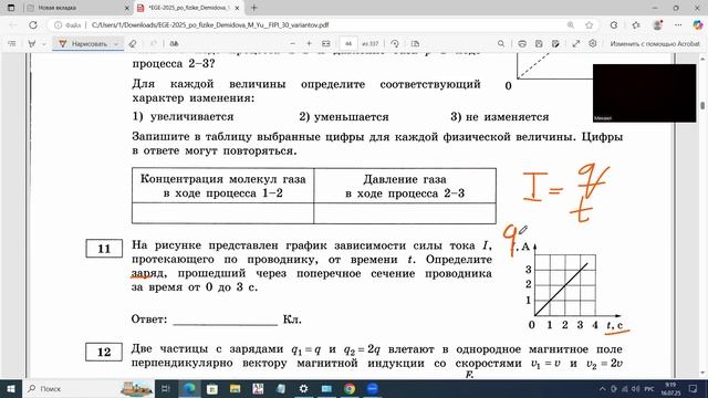 ЕГЭ по физике Задание 11 График I(t)