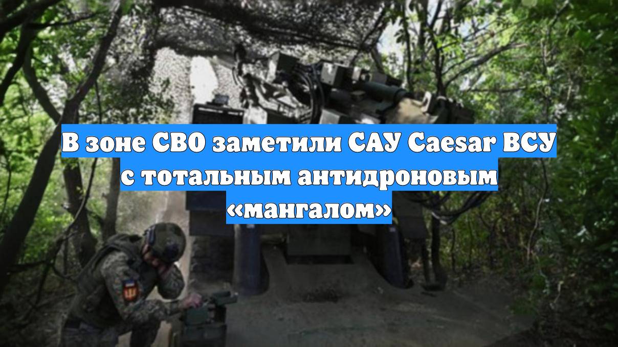 В зоне СВО заметили САУ Caesar ВСУ с тотальным антидроновым «мангалом»